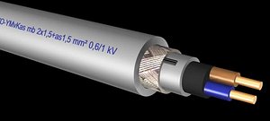 VO-YMvKasmb 0,6_1 kV 2x1,5+as1,5 mm2 .max